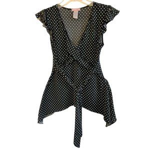 VOLI Polka Dot Tie Top LARGE (505)